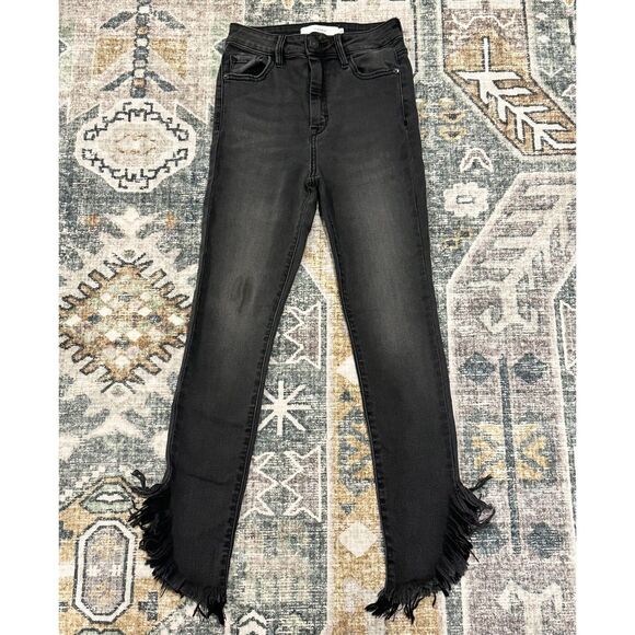 HIDDEN Black Frayed Distressed Jeans - Picture 1 of 10
